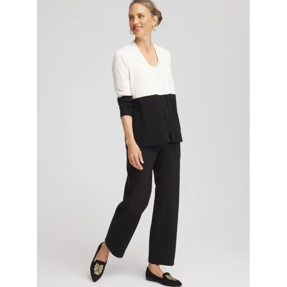 Chico's Ankle Pants‎ Womens 2.5 US 14 Black Bi-Stretch Straight Utility NWT $119